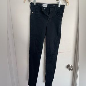 FRAME Le One Skinny Black Jeans